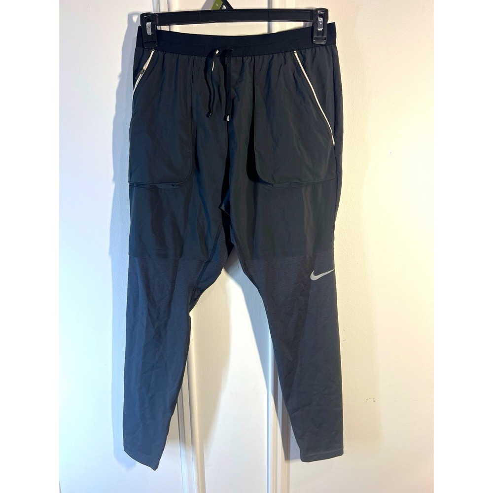 Nike Utility Dri-FIT Running Pants Mens Medium Black AJ7959-010 Flex Zip Pockets